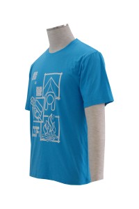 T190 網上 t-shirt   設計 t shirt 訂做  潮版T-shirt  訂造班衫服務       天藍色